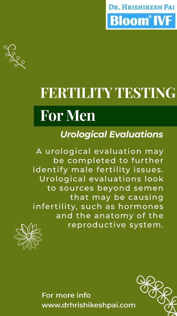 drhrishikeshpai's tweet image. #UrologicalEvaluations: A #FertilityTesting for men