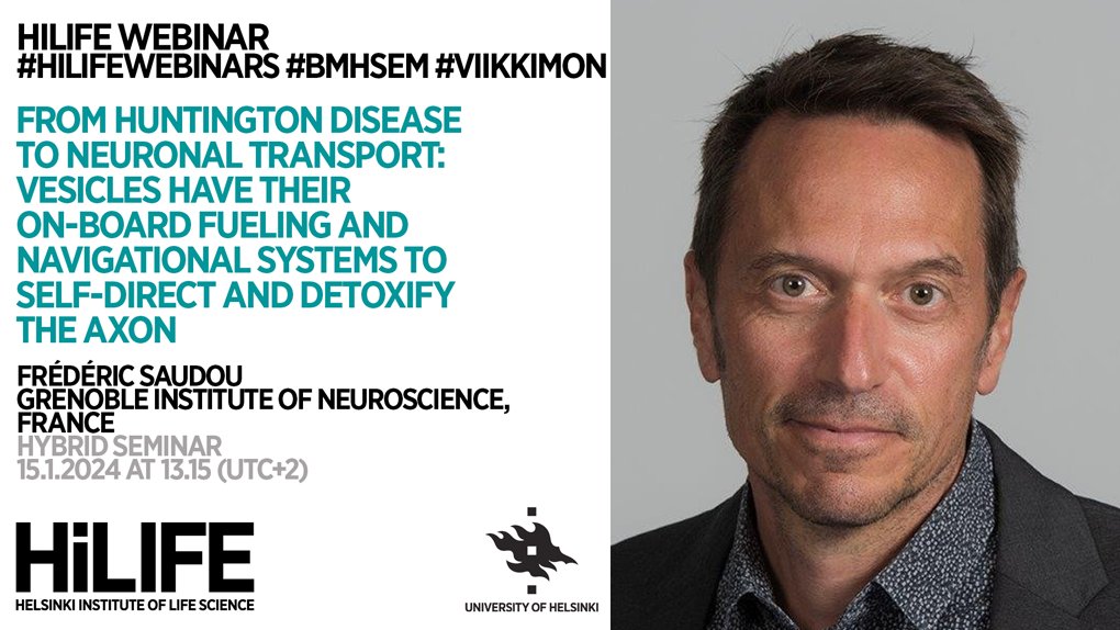 HiLIFE_Helsinki (@hilife_helsinki) on Twitter photo Welcome <a href="/SaudouLab/">Saudou Frédéric</a> to give a #hilifewebinars presentation.
Hybrid seminar 15.1.24 at 13.15 (UTC+2).
👉 Biomedicum 1, Hall 1, Haartmaninkatu 8
👉 helsinki.zoom.us/j/65074851967
<a href="/LifeSciHelsinki/">Life Sciences University of Helsinki</a> <a href="/HelsinkiUniMed/">Medicine and Health, University of Helsinki</a> Welcome <a href="/SaudouLab/">Saudou Frédéric</a> to give a #hilifewebinars presentation.
Hybrid seminar 15.1.24 at 13.15 (UTC+2).
👉 Biomedicum 1, Hall 1, Haartmaninkatu 8
👉 helsinki.zoom.us/j/65074851967
<a href="/LifeSciHelsinki/">Life Sciences University of Helsinki</a> <a href="/HelsinkiUniMed/">Medicine and Health, University of Helsinki</a>