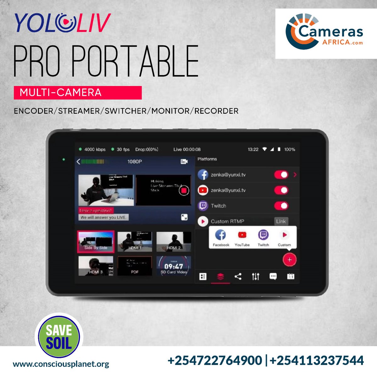 CamerasAfrica's tweet image. Embark on a content journey like never before with the Yolobox Pro – your all-in-one solution for on-the-go streaming and recording. Seamlessly enhance your visuals and bring your audience into the heart of the action. #CamerasAfrica #StreamSmart
