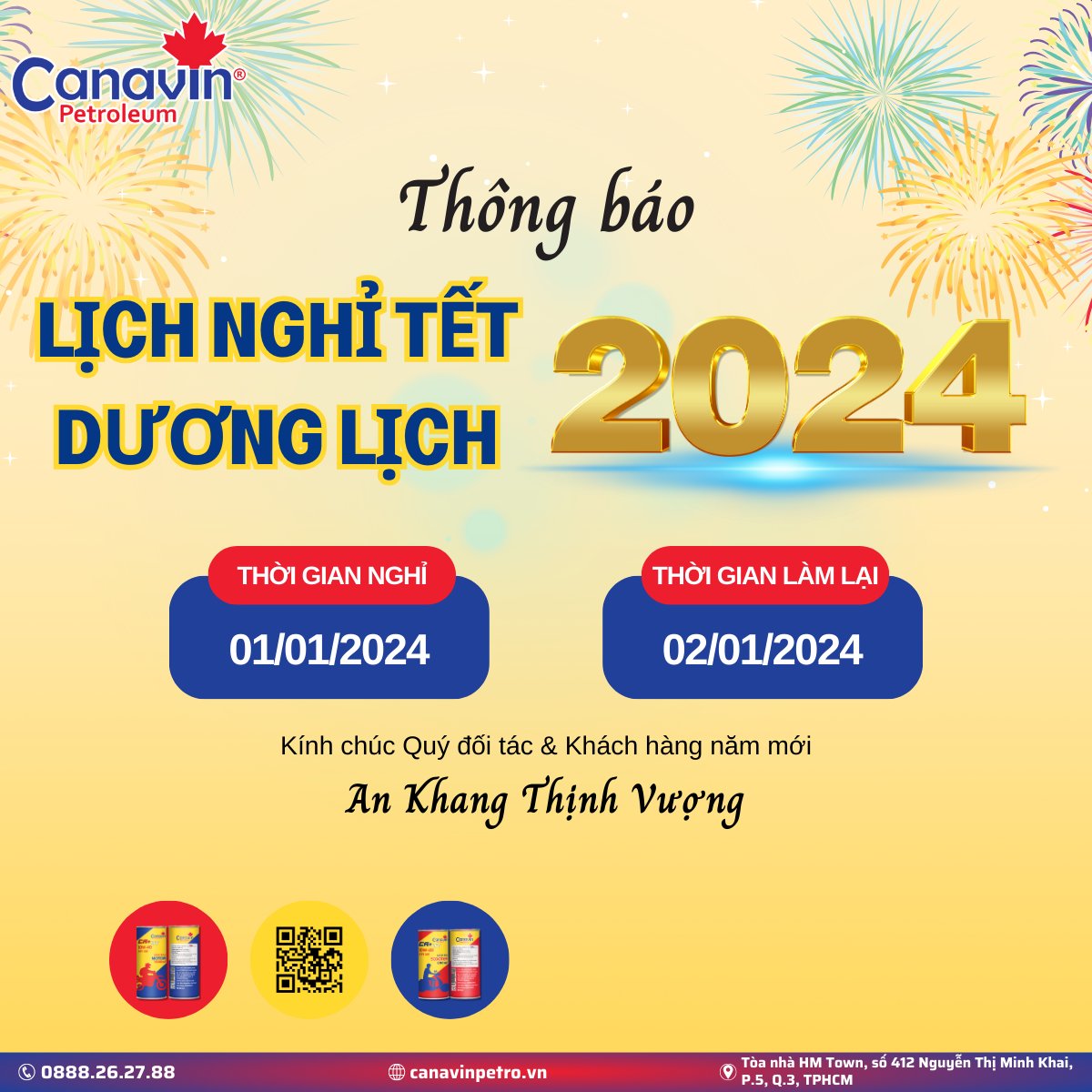 CanavinVN's tweet photo. 🌺 THÔNG BÁO NGHỈ TẾT DƯƠNG LỊCH 2024 https://t.co/V8wpmybfPy