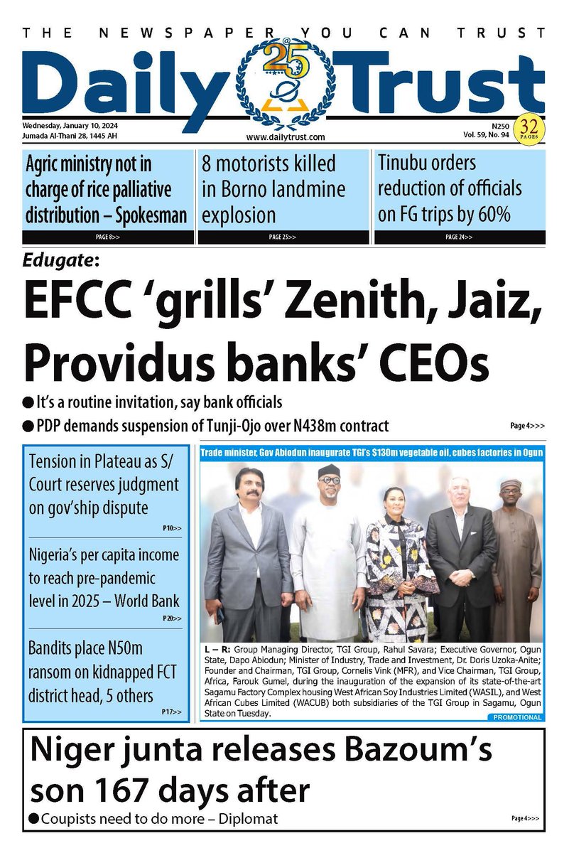 JMVCNetwork's tweet photo. 10 | 01 | 2024
#Newspaper #Headlines https://t.co/QdBDY7Fbf0