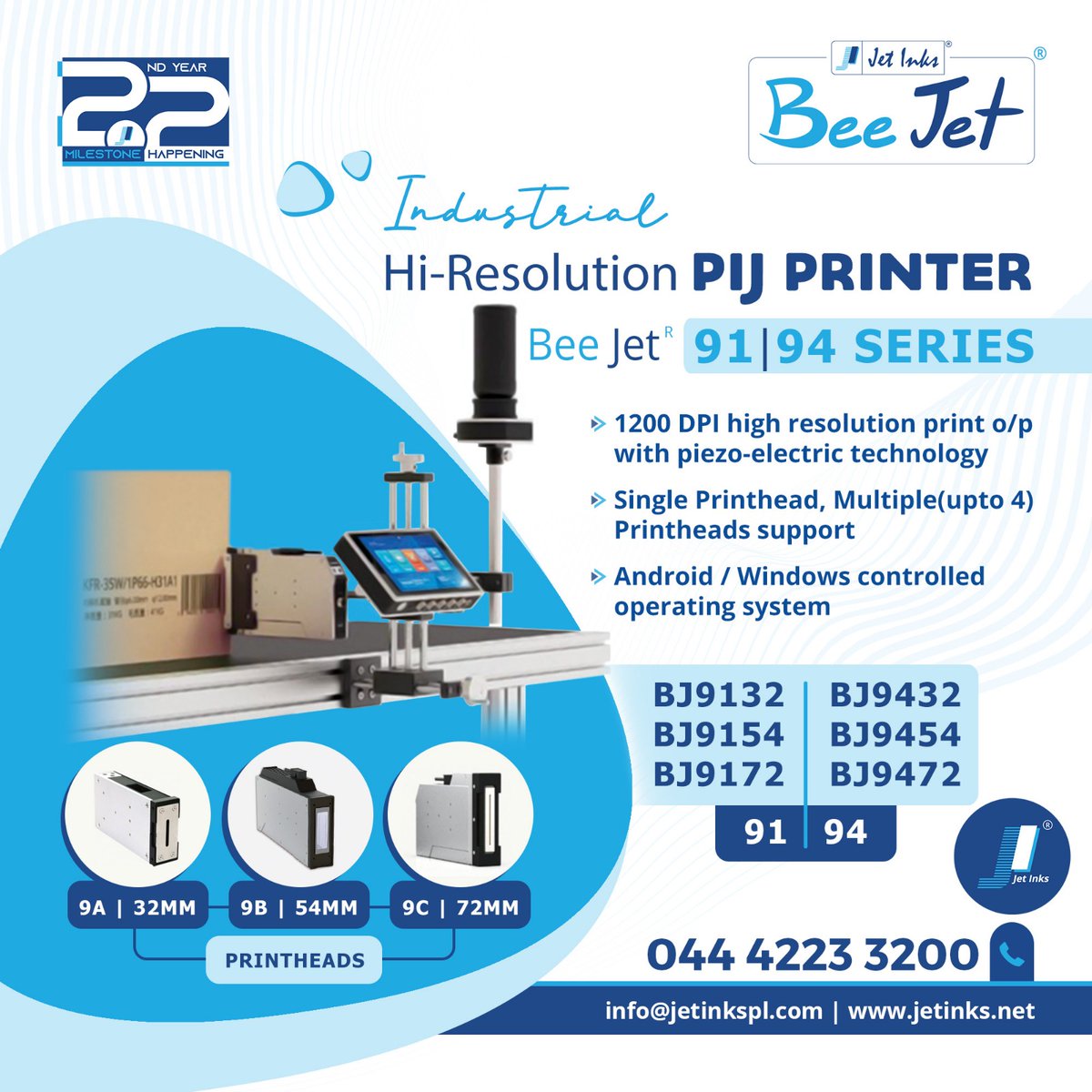 jetinksofficial's tweet photo. #Jet_Inks introduces #Bee_Jet High Resolution PIJ Printers, which gives high max. 1200 dpi with sharp details.

#pijprinter #piezoelectric #piezoelectricprinter #industrialprinting #fmcg #fmcgpackaging #pharma #pvcpipe #steel #cable #packaging #codingandmarking #jetinksofficial https://t.co/reeWvyTsE2