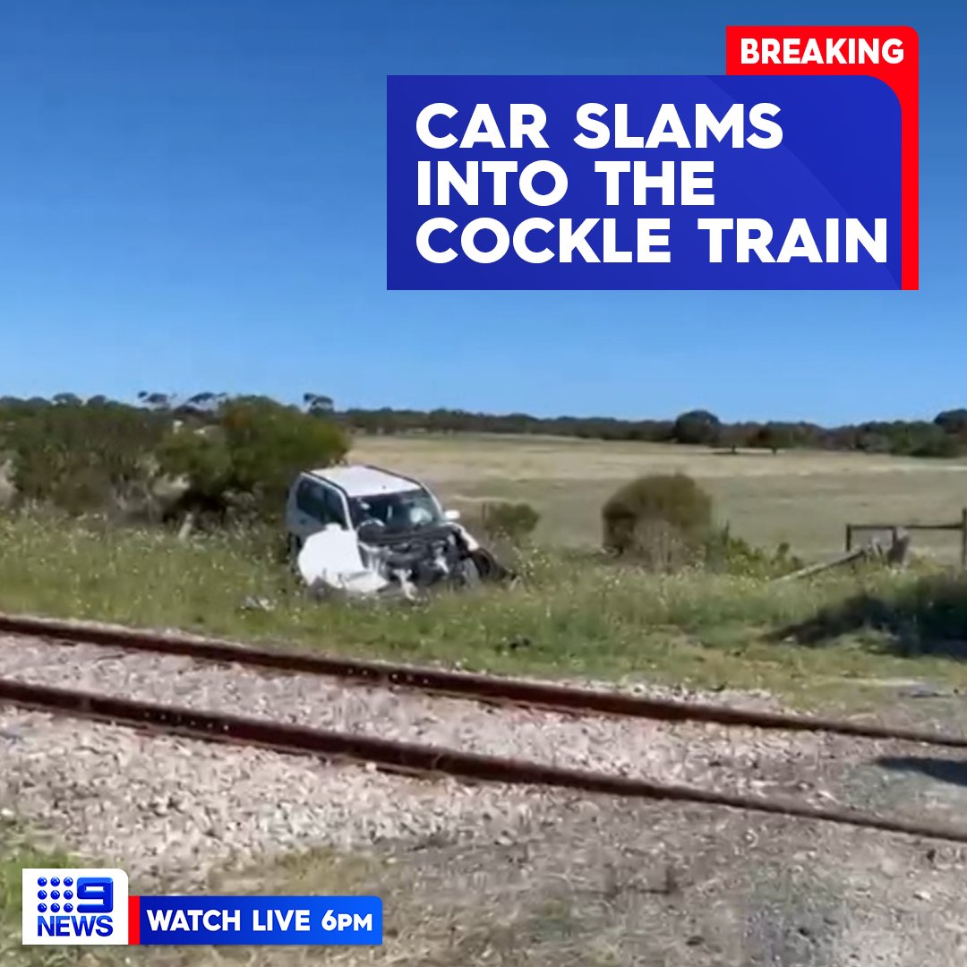 9NewsAdel's tweet photo. #BREAKING: A car has slammed into the Cockle Train this afternoon at a crossing at Goolwa.

The car’s driver suffered minor injuries in the collision - the second accident involving the popular train in less than a week.
#9News https://t.co/3ob98PT0Oy