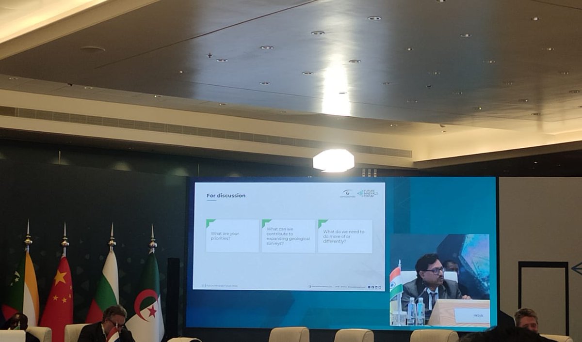 MinesMinIndia's tweet photo. Diving into the Future Minerals Forum 2024, Dr. Sudip Bhattacharyya, Dy. DG, @GeologyIndia showcased India's NGDR portal and advocated for AI/ML integration. He spotlighted GSI's Training Institute, a hub for international training and capacity enhancement.
#FutureMinerals #NGDR #FMF2024 #criticalminerals
@IndianEmbRiyadh