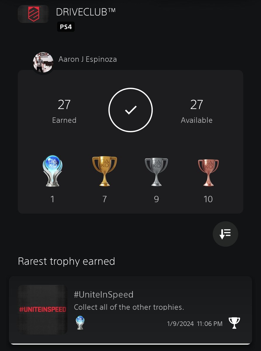 TheAgentOfDoom's tweet image. 🏆 Platinum #111: Driveclub #UniteInSpeed