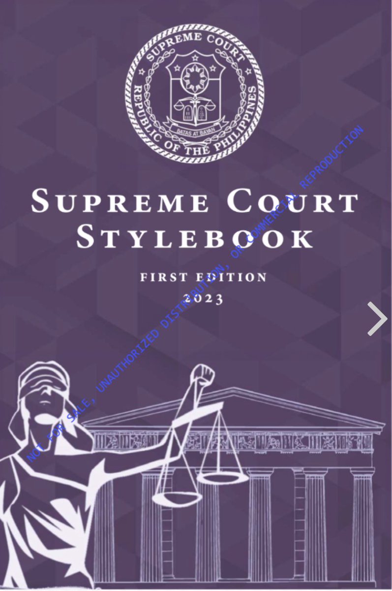 Finally, a Supreme Court Stylebook for pleading writing in the Philippines. Wish there was a physical copy I can buy.

Link to the Stylebook: sc.judiciary.gov.ph/supreme-court-…