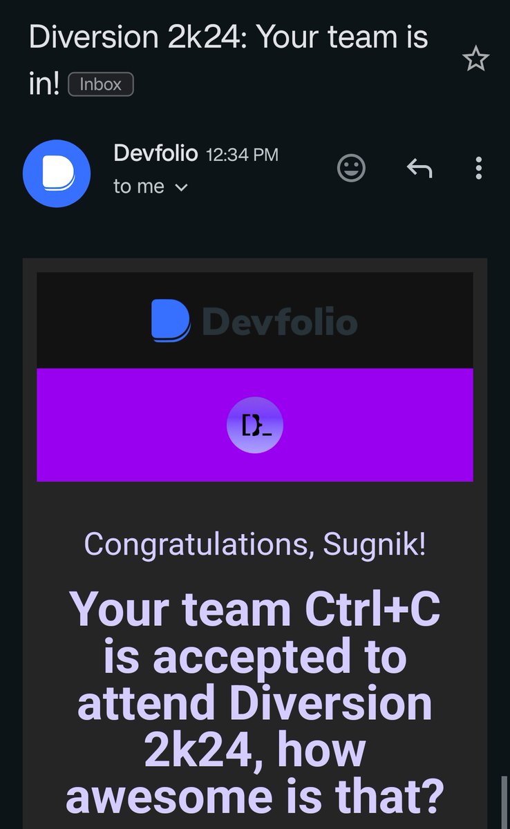 Let's goooo !!! Very Much Excited for my first ever hackathon @Diversion2k24  hope we will build something amazing.