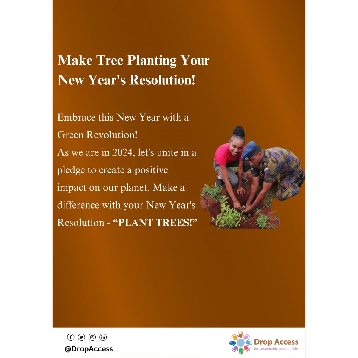 drop_access's tweet photo. This 2024, let's make a resolution that benefits us and the planet! Let's plant the seeds of positive change and together, we can create a greener, healthier world.
#DropAccess
#newyearresolutions 
#planttrees 
#sustainablefuture 
#greenerfuture https://t.co/RFseFMnGPu