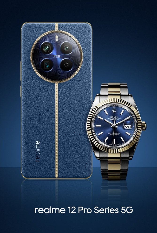 TechStudioShort's tweet photo. Realme 12 Pro Series 5G First Look. Collaborated with Luxury Watch Brand #Rolex 

#realme 
#TechStudioShort  #LuxuryWatchDesign https://t.co/ED70ZqgF9q
