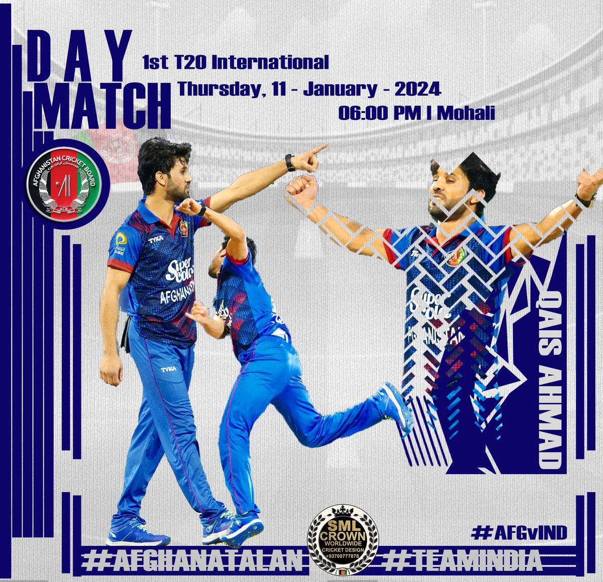 M A T C H D A Y! @imqaisahmadd is the leading wicket taker in the Afghanistan vs UAE series, I hope he will giving us more proud 👏. Tomorrow (1️⃣1️⃣th January 2️⃣0️⃣2️⃣4️⃣) at 06:00 pm. #AfghanAtalan | #AFGvIND