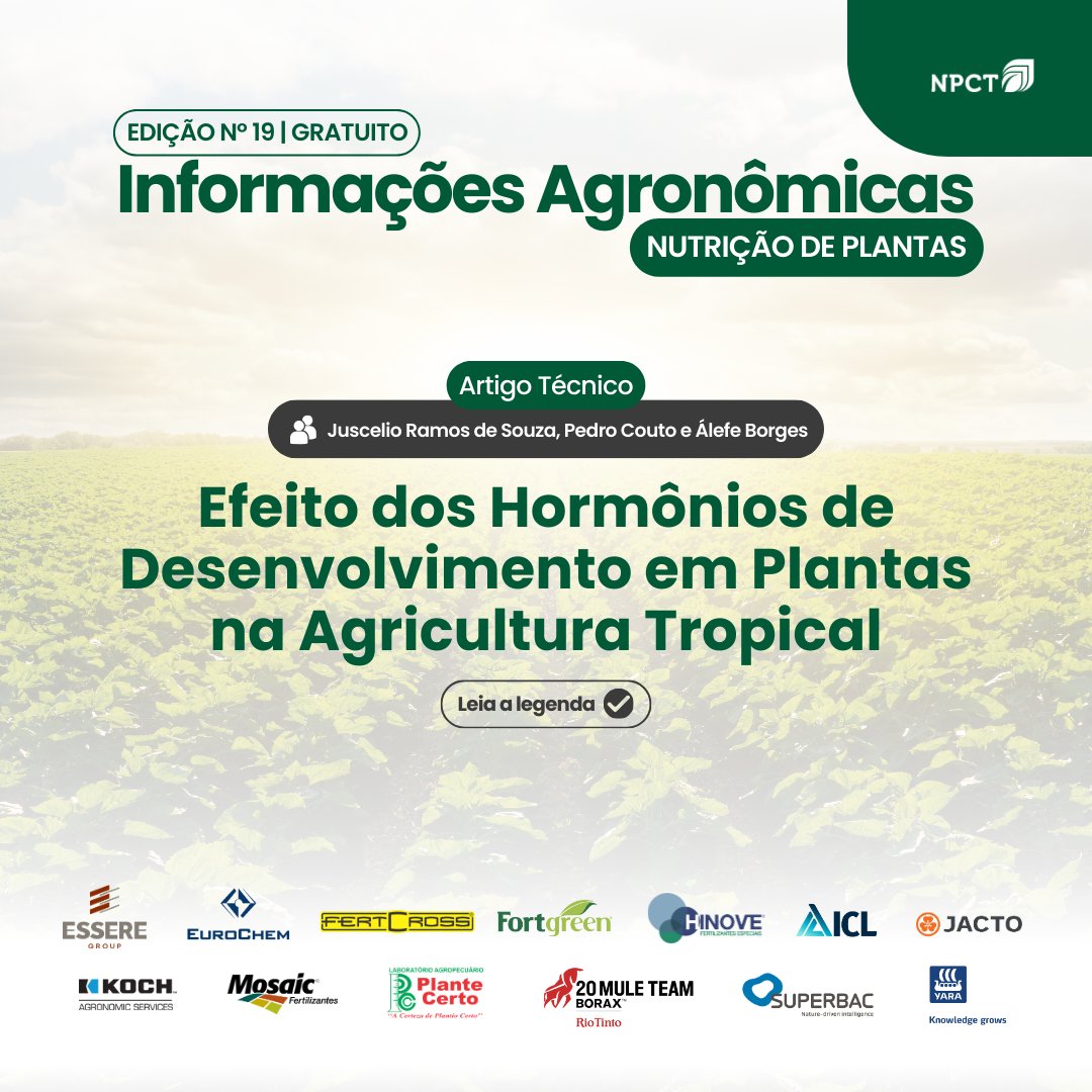 As aplicações de hormônios de desenvolvimento em culturas de interesse econômico têm demonstrado respostas positivas sob condições de campo.

📍 Acesse o artigo completo em npct.com.br/IANutricao

#NPCTBrasil #NutriçãoDePlantas #InformaçõesAgronômicas