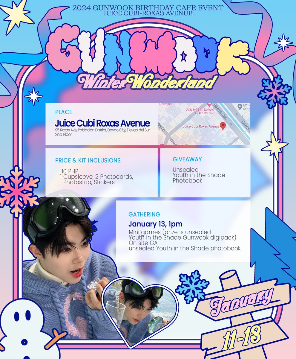 𝗛𝗮𝗽𝗽𝘆 𝗚𝘂𝗻𝘄𝗼𝗼𝗸 𝗗𝗮𝘆! 🐶🎂

Celebrate 𝗚𝘂𝗻𝘄𝗼𝗼𝗸’s Birthday with us on January 11-13, 2023 at 2/F <a href="/juicecubiph/">Juice Cubi Philippines</a> - Roxas Ave. Join us on January 13, 2023 for a mini gathering, play games with us and get the chance to win unsealed albums. 

See you there Zeroses! 😉