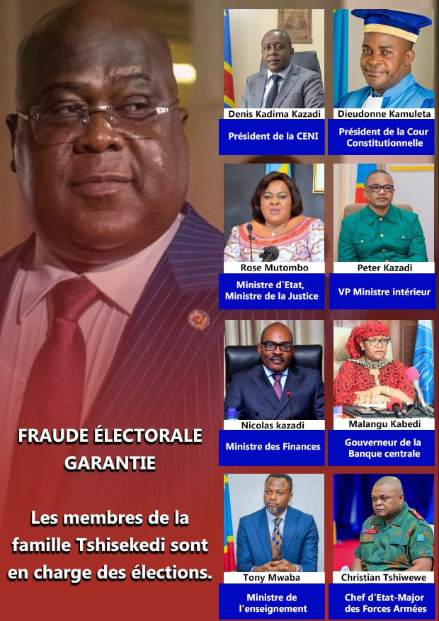 FelixMugenzi's tweet photo. @GeneralNeva Vous n'avez pas honte de féliciter quelqu'un qui a truqué les élections
votre collaboration avec lui va bientôt s'effondrer

Cette élection a été la plus chaotique, la plus violente et la plus injuste jamais organisée en #RDC https://t.co/6wND0M8CFl