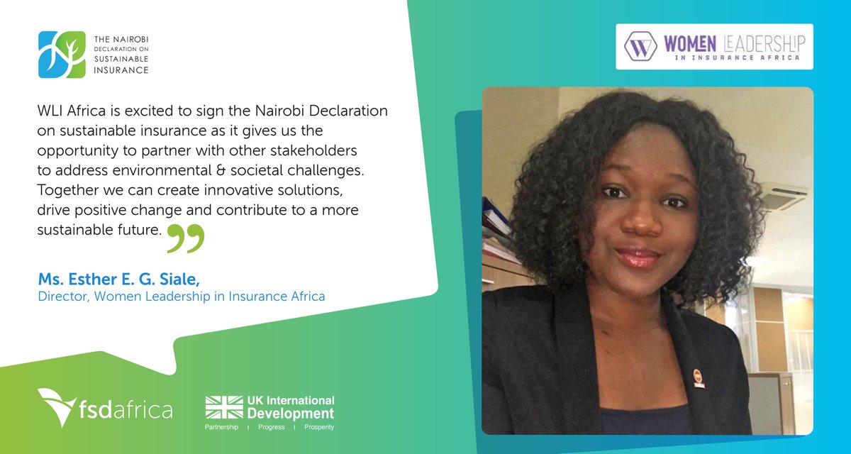 NDS_Insurance's tweet photo. Celebrating Commitment!: Women Leadership in Insurance Africa (WLIAfrica) Director, Esther Siale, on signing the Nairobi Declaration on Sustainable Insurance- sharing our vision for a sustainable, greener future. https://t.co/B8R5oqXtIF