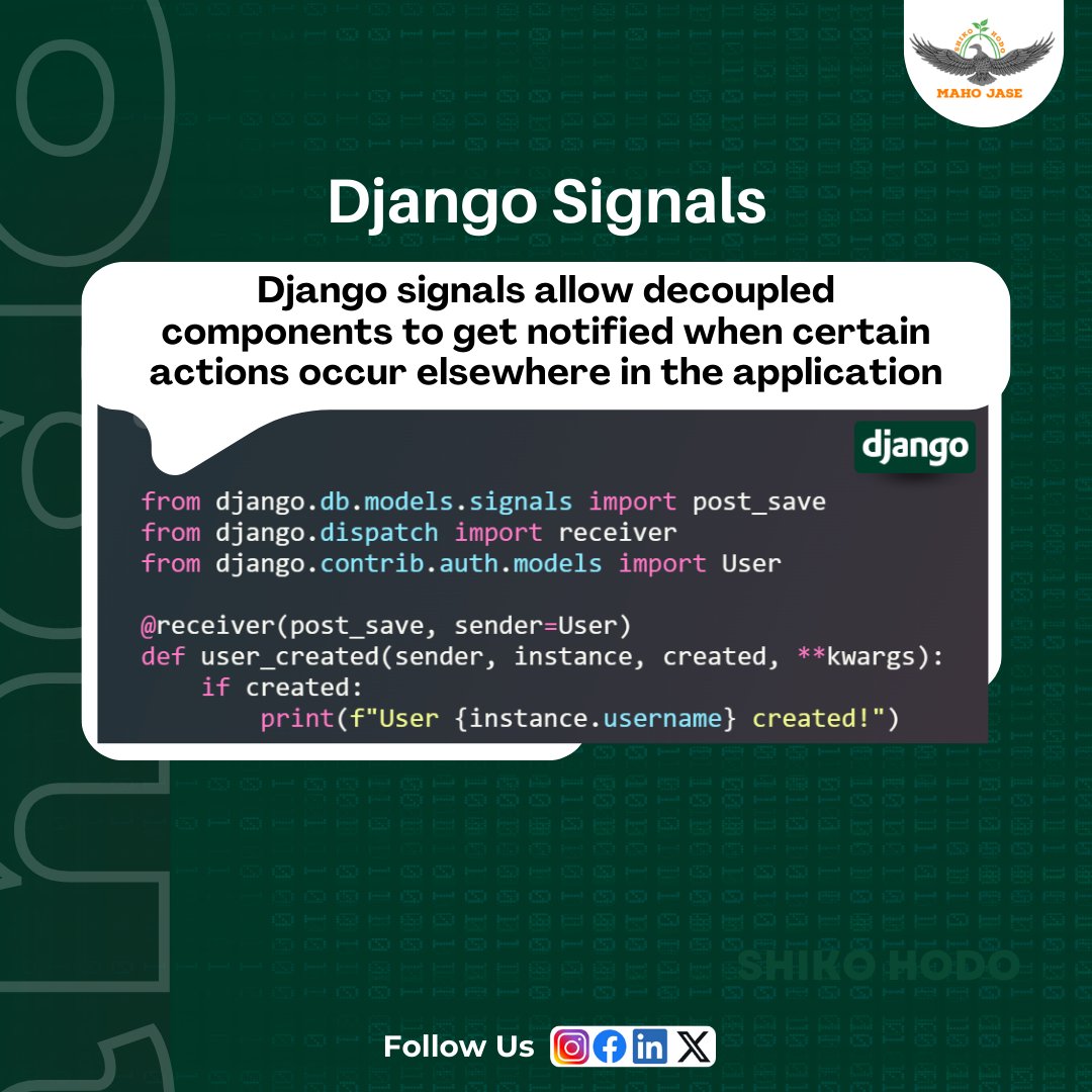 mahojase's tweet image. Tech Imbibing: Day 378🧑🏻💻
#Django #DjangoProgramming
#PythonCode #ProgrammingInPython #DjangoCommunity #CodingInPython
#DjangoDevelopers #Python #PythonLearning
#DjangoTips #mjit #knowmoreimbibingtechfacts #followus #learndgrow #technical #programming