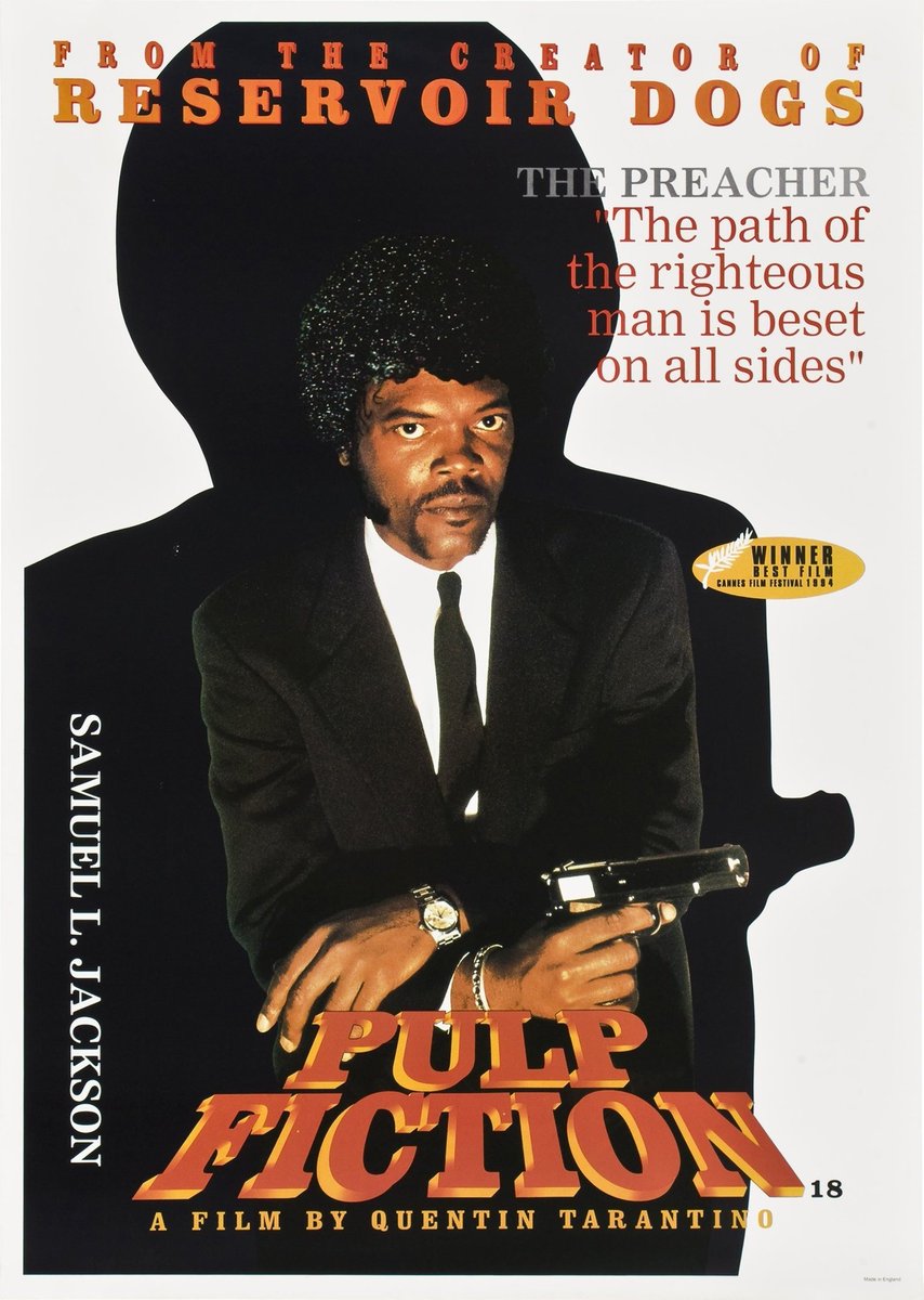 TheCinesthetic's tweet photo. Character posters for Quentin Tarantino's Pulp Fiction, 1994 https://t.co/A1sLxPIyrs