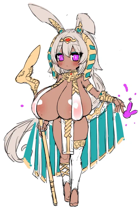 キャラデザ練りエジプトもちもちデカパイうさぎ 