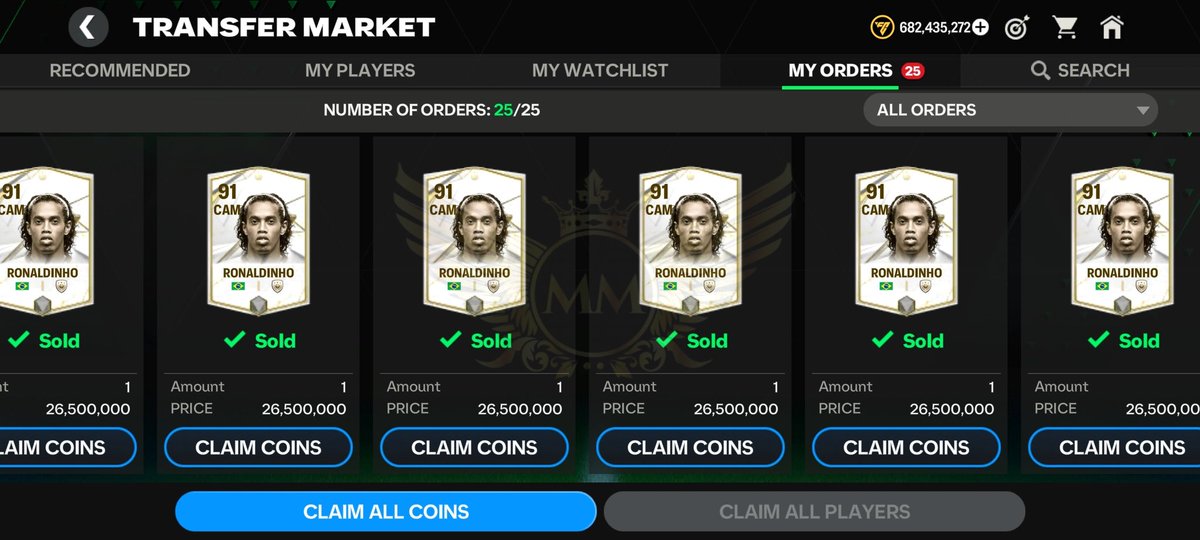 MariusMM06's tweet photo. BIG PROFIT ✅
👉Oblak:
- Bought : 27.5 M
-Sold : 36.5 M 🪙
👉Ronaldinho:
-Bought : 19.6 M
-Sold : 26.5 M 🪙
👉F. Hierro:
-Bought: 7.8 M
-Sold: 10.8 M 🪙
 
Follow me for more tips 🤝
I will post market tips here  👉https://t.co/Y3xZCzFXyK 
 
I appreciate♥️🔄🤝 https://t.co/fub9GKpbk7