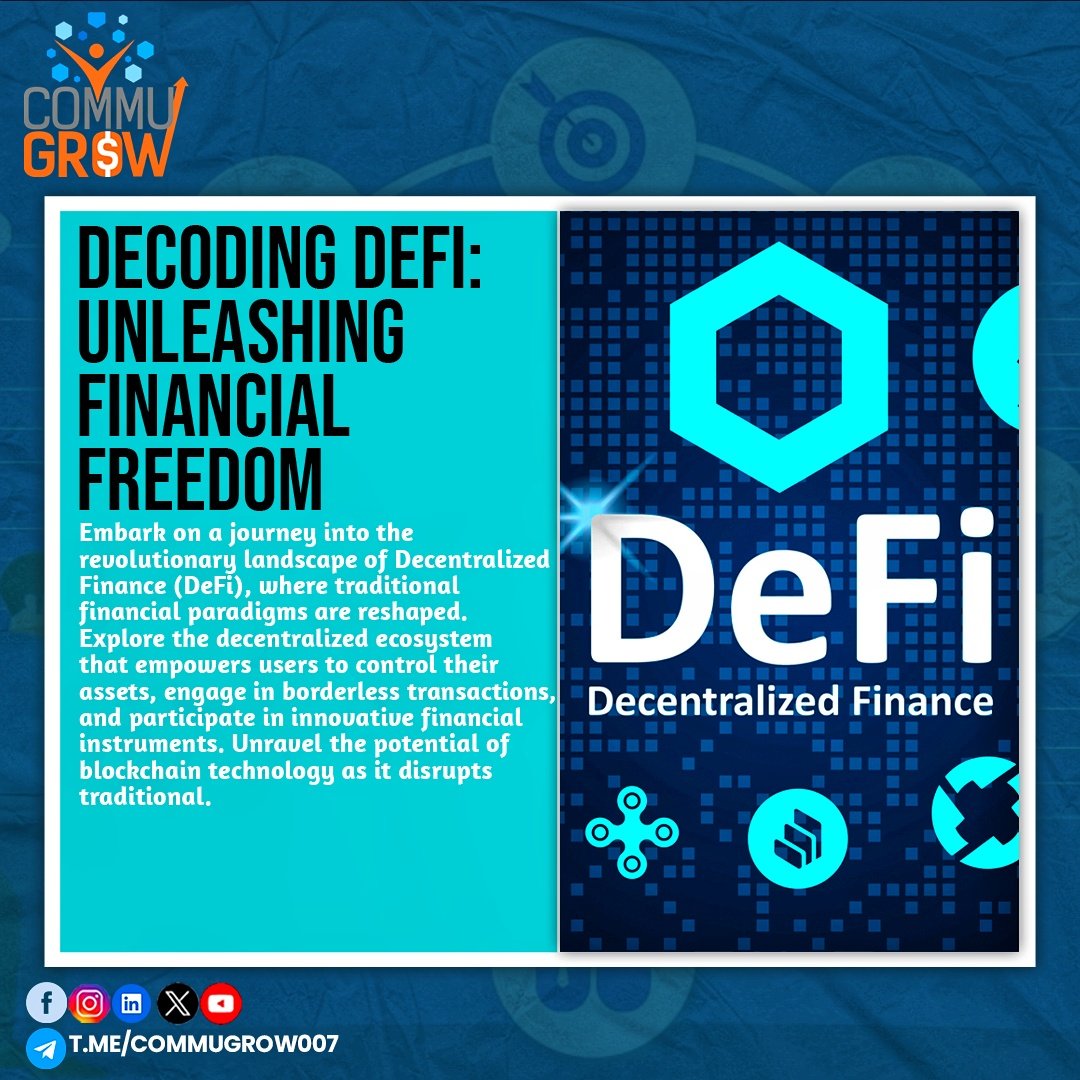 CommuGrow_07's tweet photo. Decoding #DEFI : Unleashing financial freedom!!
#defi #bitcoin #cryptocurrency #crypto #blockchain #ethereum #nft #btc #eth #binance #cryptonews #cryptotrading #cardano #cryptocurrencies #xrp #BitcoinETF #อุ้มทวีพร #Fights #GoldenGlobes #wintervolliefde #neige https://t.co/488G5NMDWG