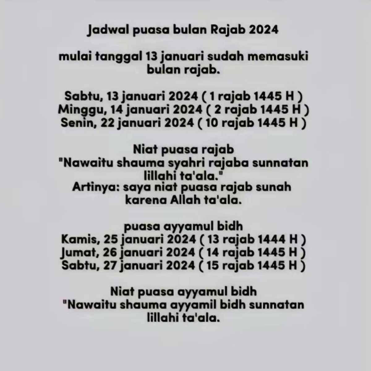 gusbahadaily's tweet photo. Jadwal puasa bulan Rajab 2024 https://t.co/byNiYFEPcp