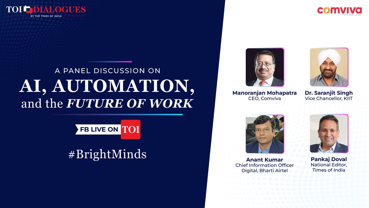 timesofindia's tweet image. Industry and academia are forging a strategic alliance to equip the future workforce with critical skills and knowledge in the evolving AI landscape. Watch an inspiring conversation presented by Comviva and TOI, where industry leaders and experts discuss various innovations,…