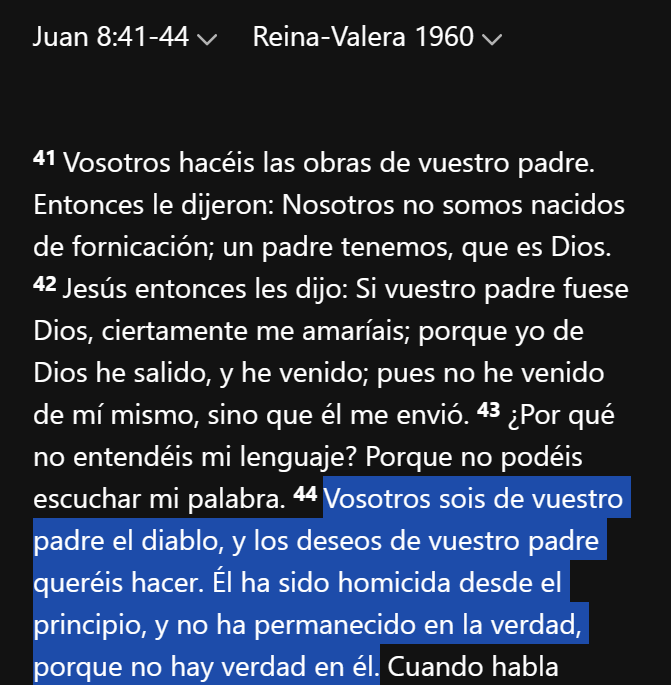 sumlemardu71957's tweet photo. @Sxtanismyd4ddy @destapandolose1 Debe ser porque según los evangelios el mismo Cristo llamó a los judíos "hijos del diablo" https://t.co/zdsY0AUvG8