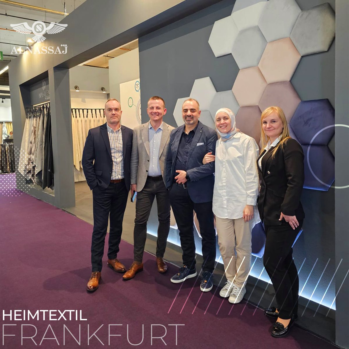 AlNassajTextile's tweet photo. “Get ready for a second day of excitement and joyful colors at the Heimtextile Upholstery Fabric Fair! 📷📷
Join us today to discover our latest products in the wonderful world of fabrics and our unique designs. 📷📷
"استعدوا ليومٍ ثانٍ من الإثارة والألوان المبهجة في معرض هيمتكستيل لأقمشة المفروشات! 📷📷 انضموا إلينا اليوم لاستكشاف أحدث منتجاتنا في عالم الأقمشة الرائع وتصاميمنا الفريدة. 📷📷
#frankfurt #heimtextil2024 #Alnassaj #alnassajtextile #interiordesign #homedecor #design #upholstery