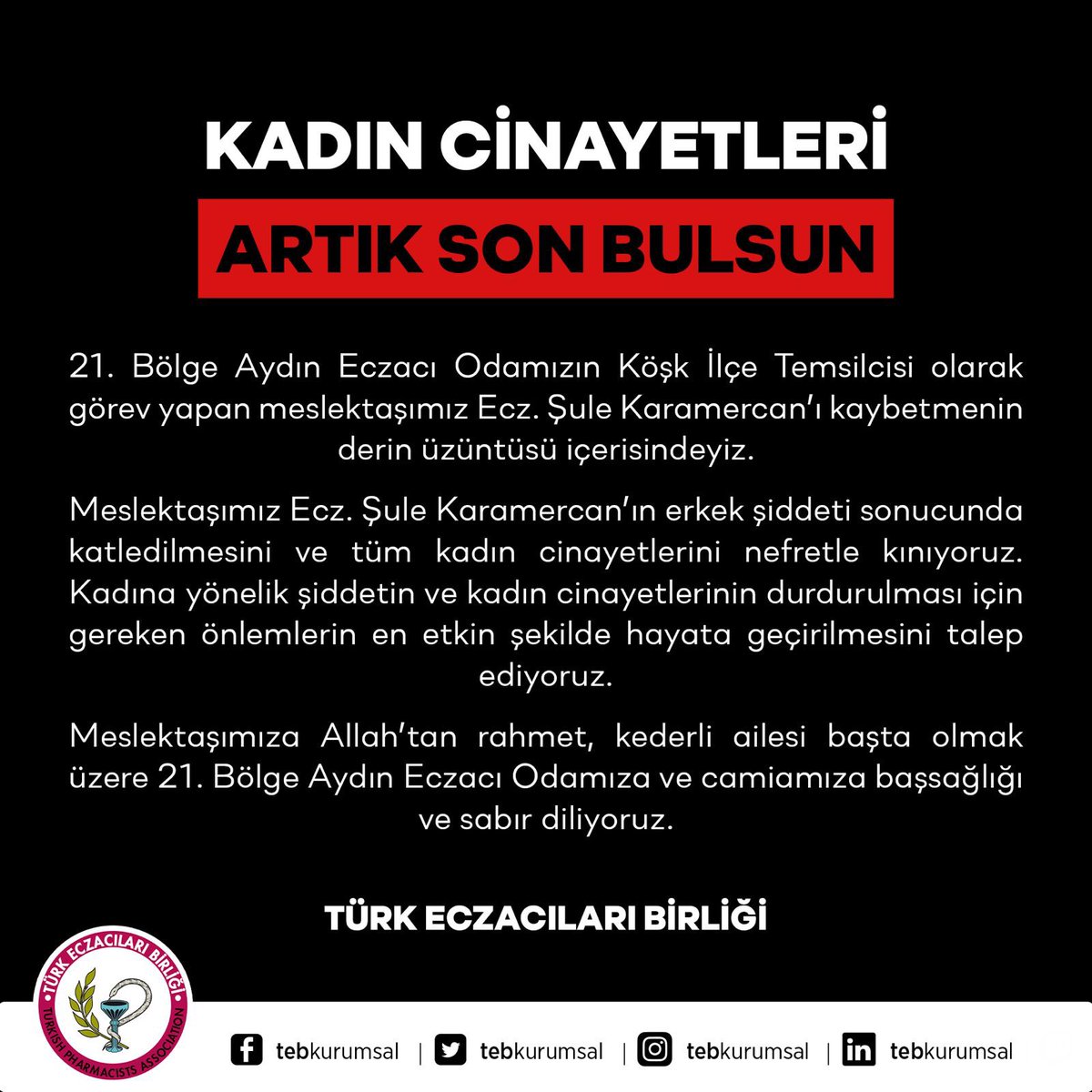 KADIN CİNAYETLERİ ARTIK SON BULSUN