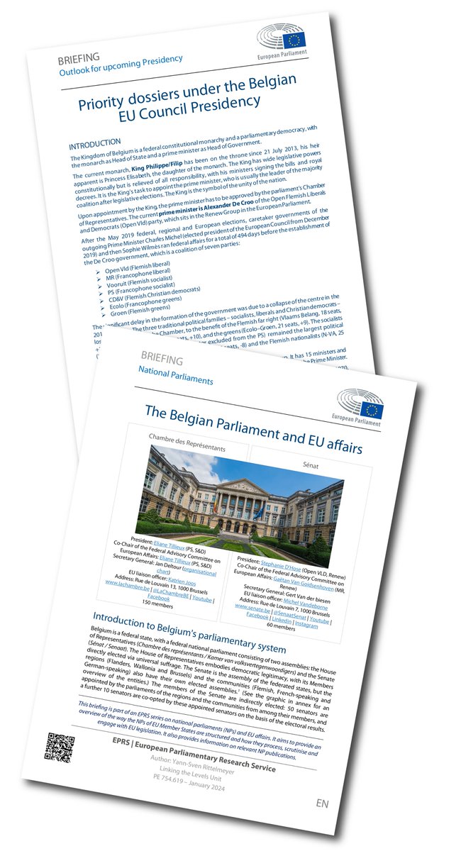 @EU2024BE – @ep_thinktank briefings on priority dossiers under the Belgian Council Presidency (europarl.europa.eu/thinktank/en/d…) and on the Belgian Parliament and EU affairs by <a href="/YSRittelmeyer/">Yann-Sven Rittelmeyer</a> (europarl.europa.eu/thinktank/en/d…) #EUCO