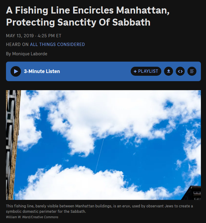 sumlemardu71957's tweet photo. @resistenciaborg @destapandolose1 El cable para pescar (ERUV) que pusieron los judíos rodeando la isla de Manhattan para reclamarla como su propiedad privada y engañar a su dios en sabbath también viene de la prohibición. "En quemando" vive usted 🤣 https://t.co/RrGFLpxiYQ