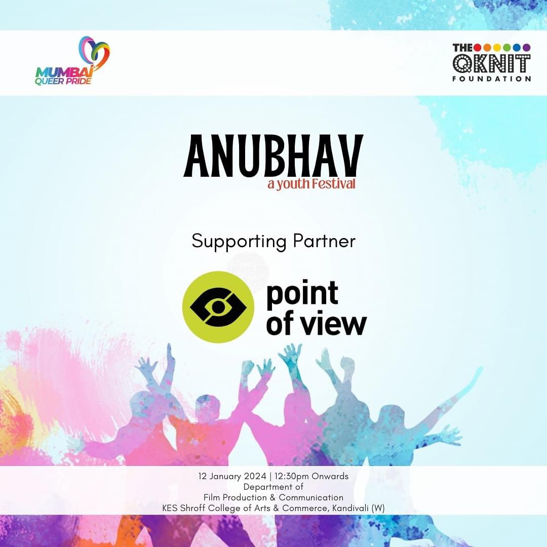 QKnitFoundation's tweet photo. We are glad to have @povmumbai as a Supporting Partner for ANUBHAV - A Youth Festival. 

Thanks team PoV for your constant love and support 🌈🌈🌈

To participate check the link in bio.

#theqknit #queer #lgbtqia #festival #youth #digital #support #supportingpartners #anubhav https://t.co/4ac4MORa9Y