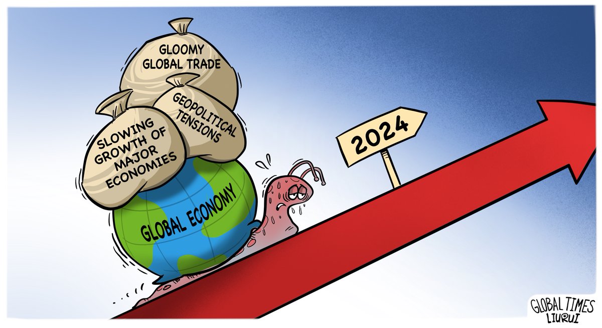 #GTCartoon: Will the world economy regain momentum in 2024? @_ValiantPanda_