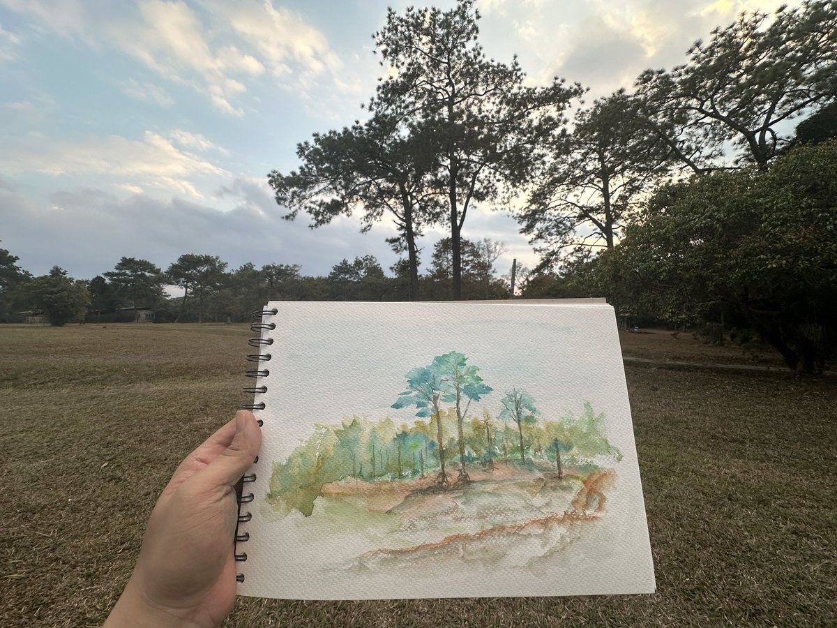 anotherrr22's tweet image. Quick watercolor painting ณ ภูกระดึงครับ