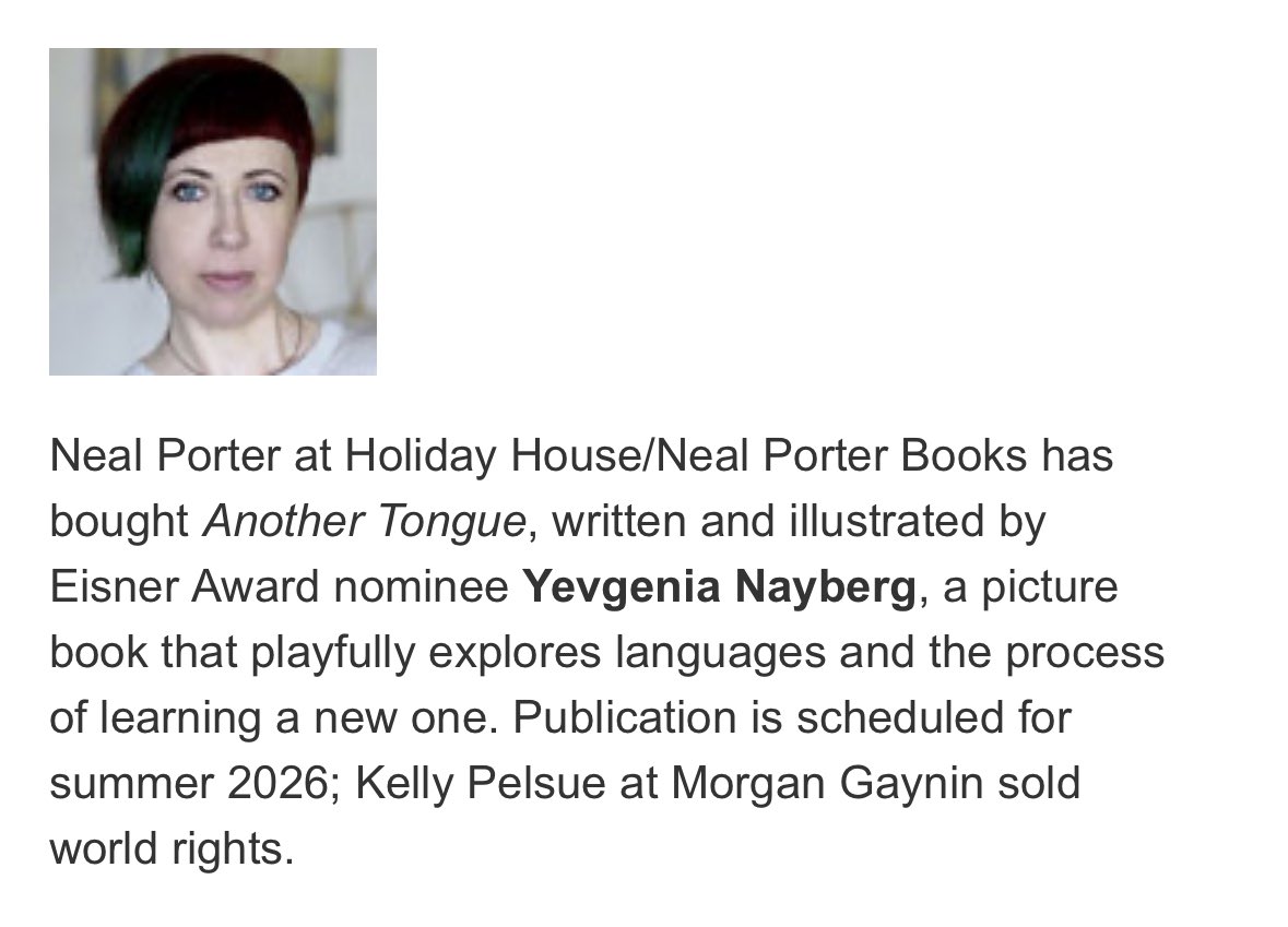 A bit of good news from @PublishersWkly Looking forward to another book with Neal Porter! #rightsreport #bookdeal #picturebooks