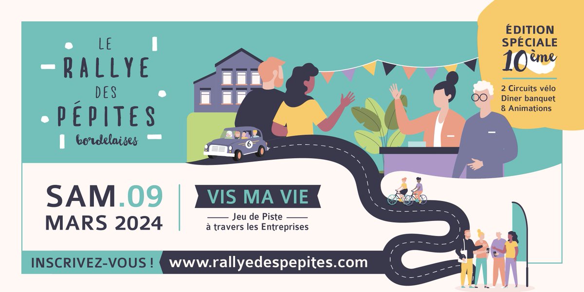 Cap Métiers Nouvelle-Aquitaine (@capmetiers) on Twitter photo 🎂 Nous participerons à la 10ème édition du RALLYE DES PEPITES à Bordeaux en tant qu'étape !
Le <a href="/rdpepites/">Rallye des Pépites</a>, c'est ouvert à tous ... alors si vous êtes partants
INSCRIVEZ-VOUS : 👉 lnkd.in/gp5gb6Uz
#RDPépites #RDPBordelaises2024 #Entreprise #Découverte #Réseau 🎂 Nous participerons à la 10ème édition du RALLYE DES PEPITES à Bordeaux en tant qu'étape !
Le <a href="/rdpepites/">Rallye des Pépites</a>, c'est ouvert à tous ... alors si vous êtes partants
INSCRIVEZ-VOUS : 👉 lnkd.in/gp5gb6Uz
#RDPépites #RDPBordelaises2024 #Entreprise #Découverte #Réseau
