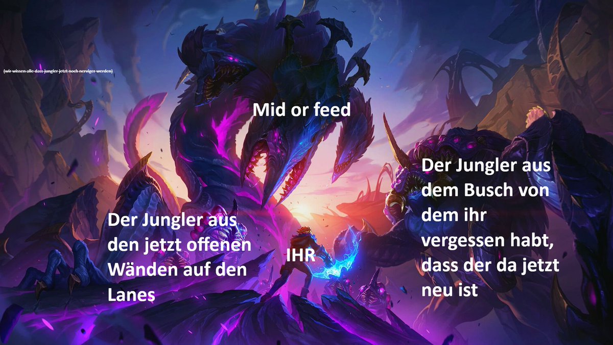 Seite Heute läuft die neue Season in #LeagueOfLegends 
Wir wüschen euch ganz viel Glück und Erfolg bei euren Placements🫡
Bleibt mental stark in den Ersten Tagen!😎
Und hofft, dass ihr nicht von Leuten runtergerannt werdet, die erstmal die neuen Items in Ranked testen müssen!💪
