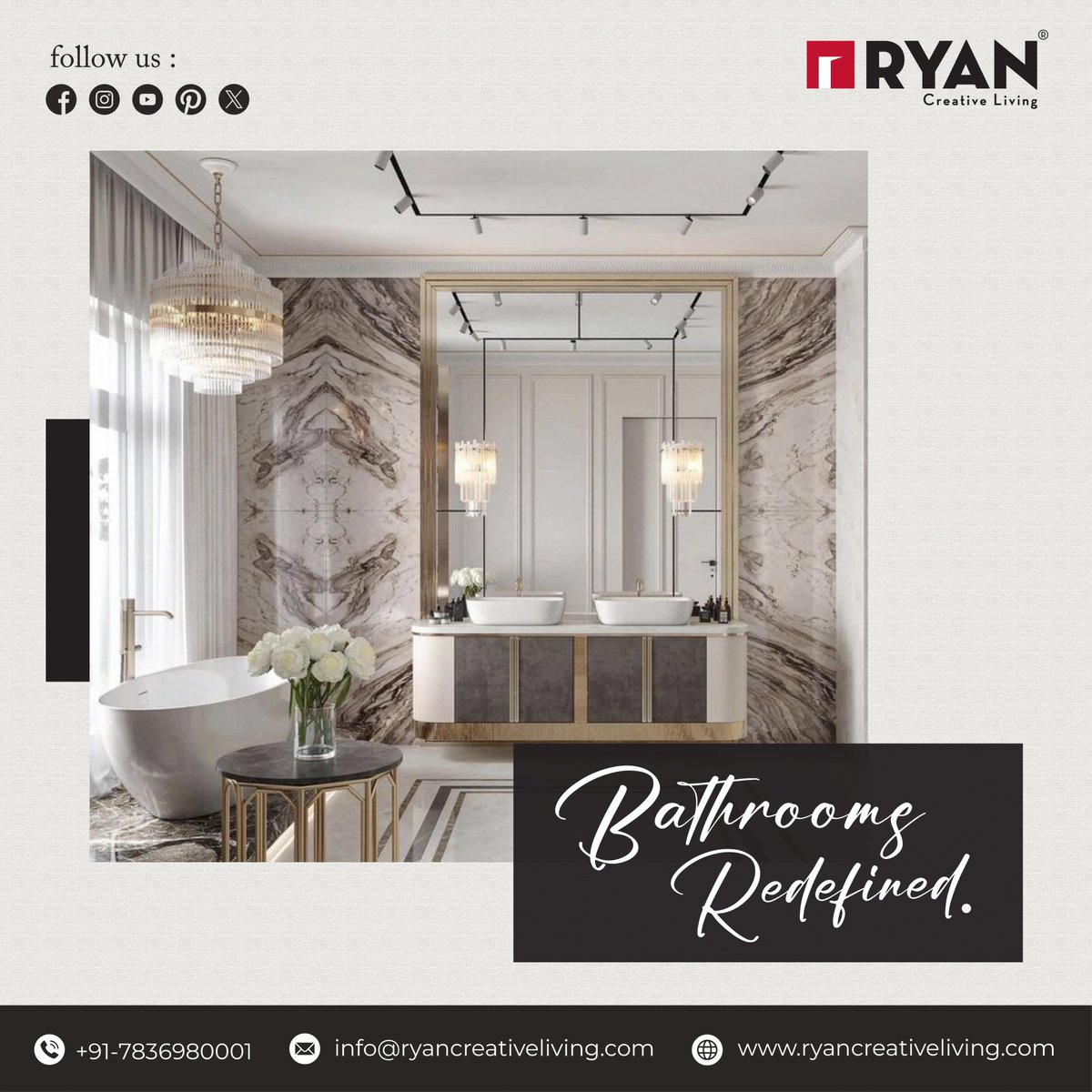 Elevating the everyday with a touch of Luxury Bathroom.!
.
Follow for best interior designs @ryancreativeliving
.
.
#luxurybathroom #luxurybathroomdesign #bathroomdesigns #bathroom