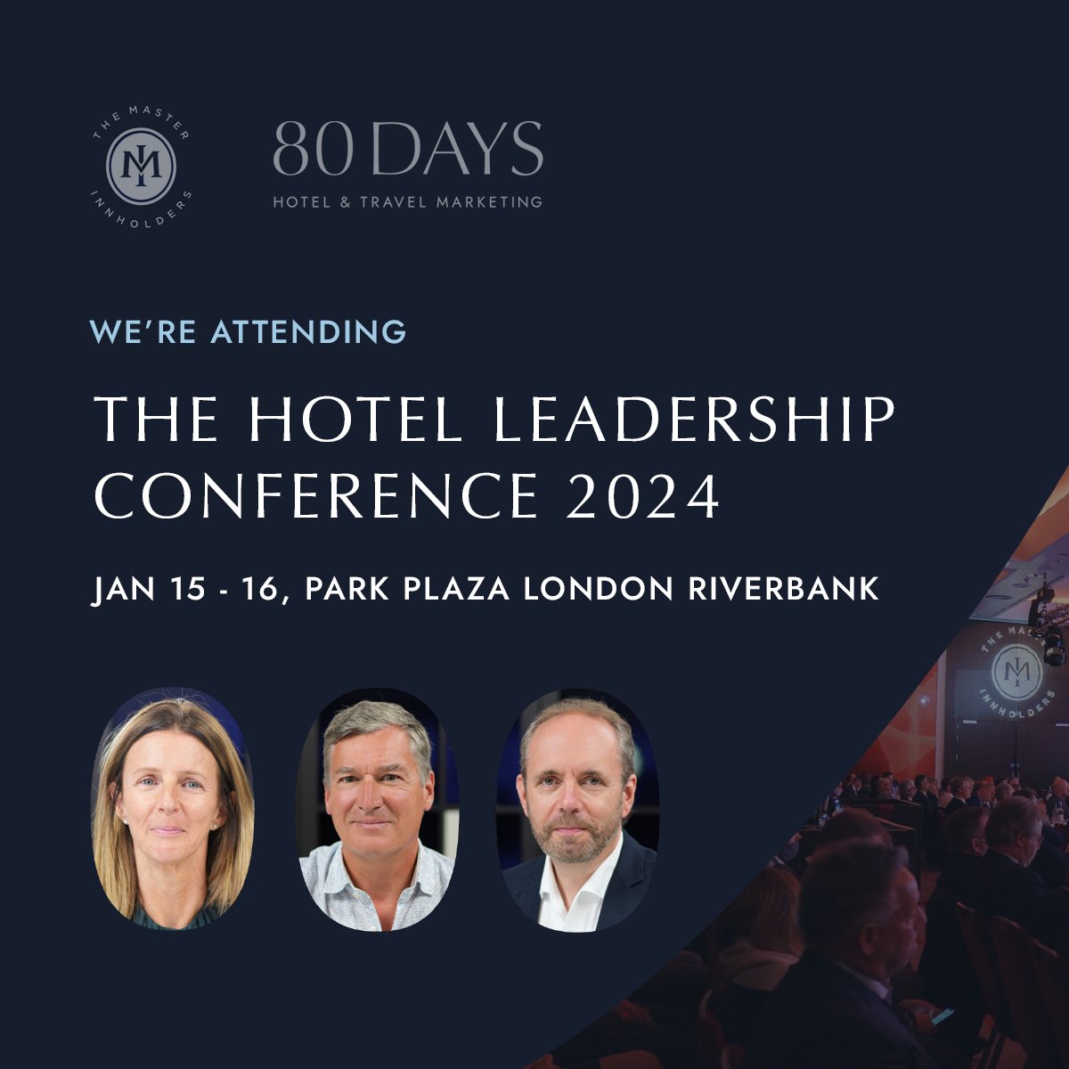 eighty_days's tweet photo. We're looking forward to attending the @MasterInnh Hotel Leadership Conference on Monday and Tuesday. Pop by our stand to catch up with Katrina, Mark and David!
#HotelLeadershipConference #BreakingBoundaries #MasterInnholders #HotelMarketing https://t.co/z5iFHckkzi