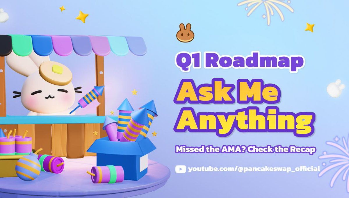 ✨Didn't catch our latest AMA with our Chefs about PancakeSwap's Q1 Roadmap? No problem! Here's the neatly packaged Recap, brimming with all the key information you need! 

🌟 Dex Enhancements
ℹ️ veCAKE Upgrades
🌍 Multichain Products
🎮 Exciting New Games?!

👉 Dive into the