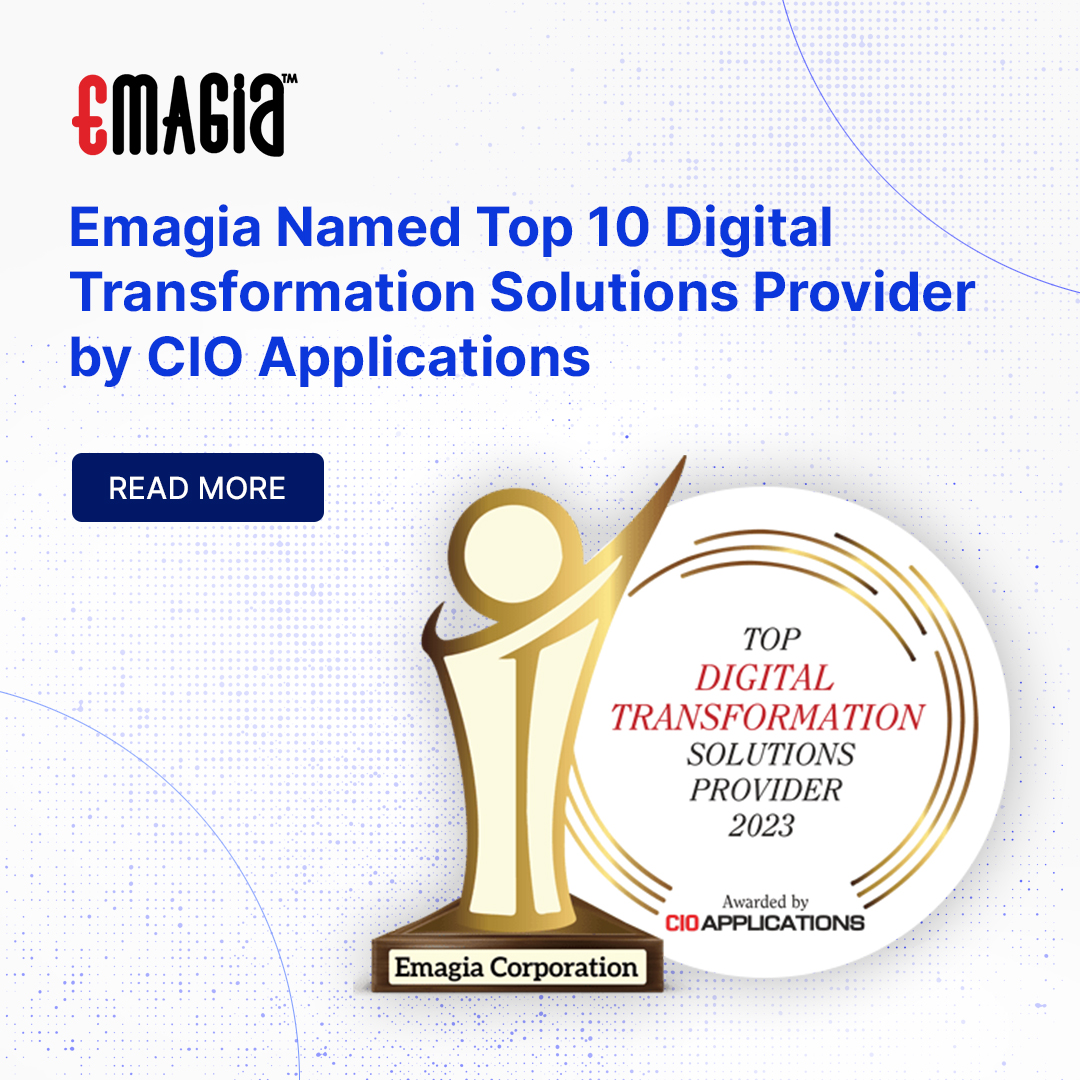 EmagiaCorp's tweet image. Emagia would like to thank CIO Applications for again recognizing our company and its cutting-edge AI solutions with its Top 10 Digital Transformation Solutions Provider of 2023 distinction. #cio #cioapplications #genai #ai #o2c  #gia #giagpt #emagia emagia.com/awards-and-acc…