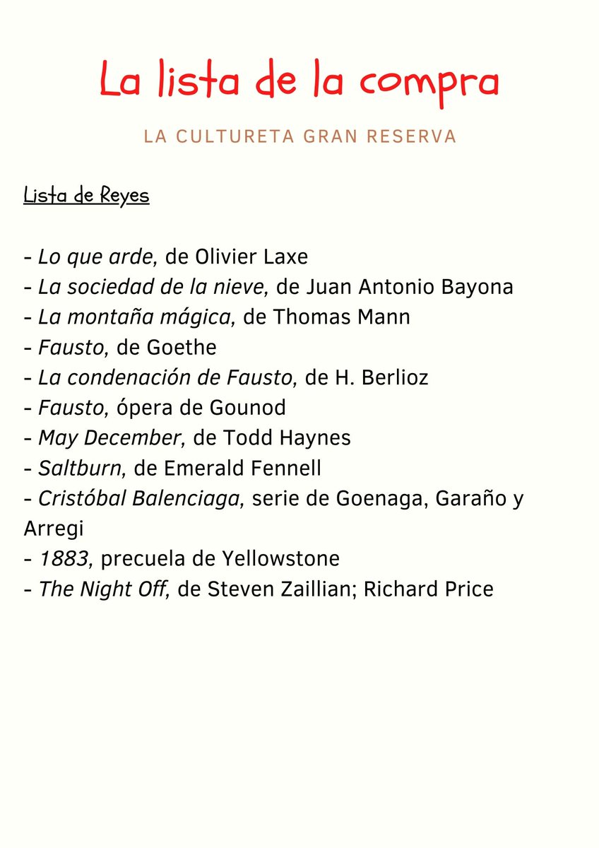 LaCultureta's tweet photo. 🛒Una #ListaDeLaCompra caótica, como una carta para los Reyes. Hay algunos lanzamientos y algunos clásicos, como en la estantería de todo buen cultureta. 

🎙️Programa completo: https://t.co/0oULRMnyQV https://t.co/n7qLxUerOb