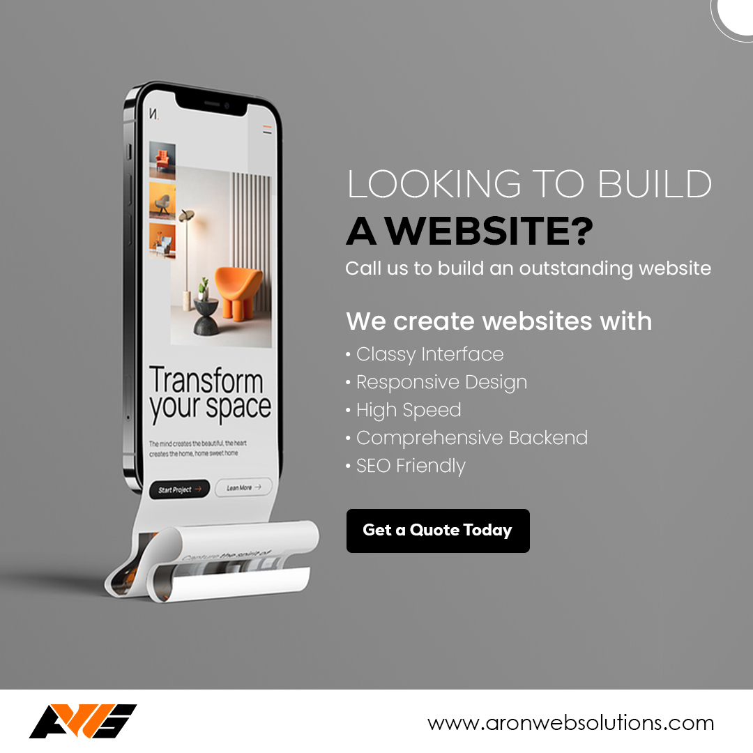 web_aron's tweet photo. Build your online presence with Aron Web Solutions! 🚀 Transforming visions into captivating websites. Elevate your brand, and captivate your audience. Let's build your digital success together. 💻✨ #WebDevelopment #digitaltransformation https://t.co/zm7ig7XH1X