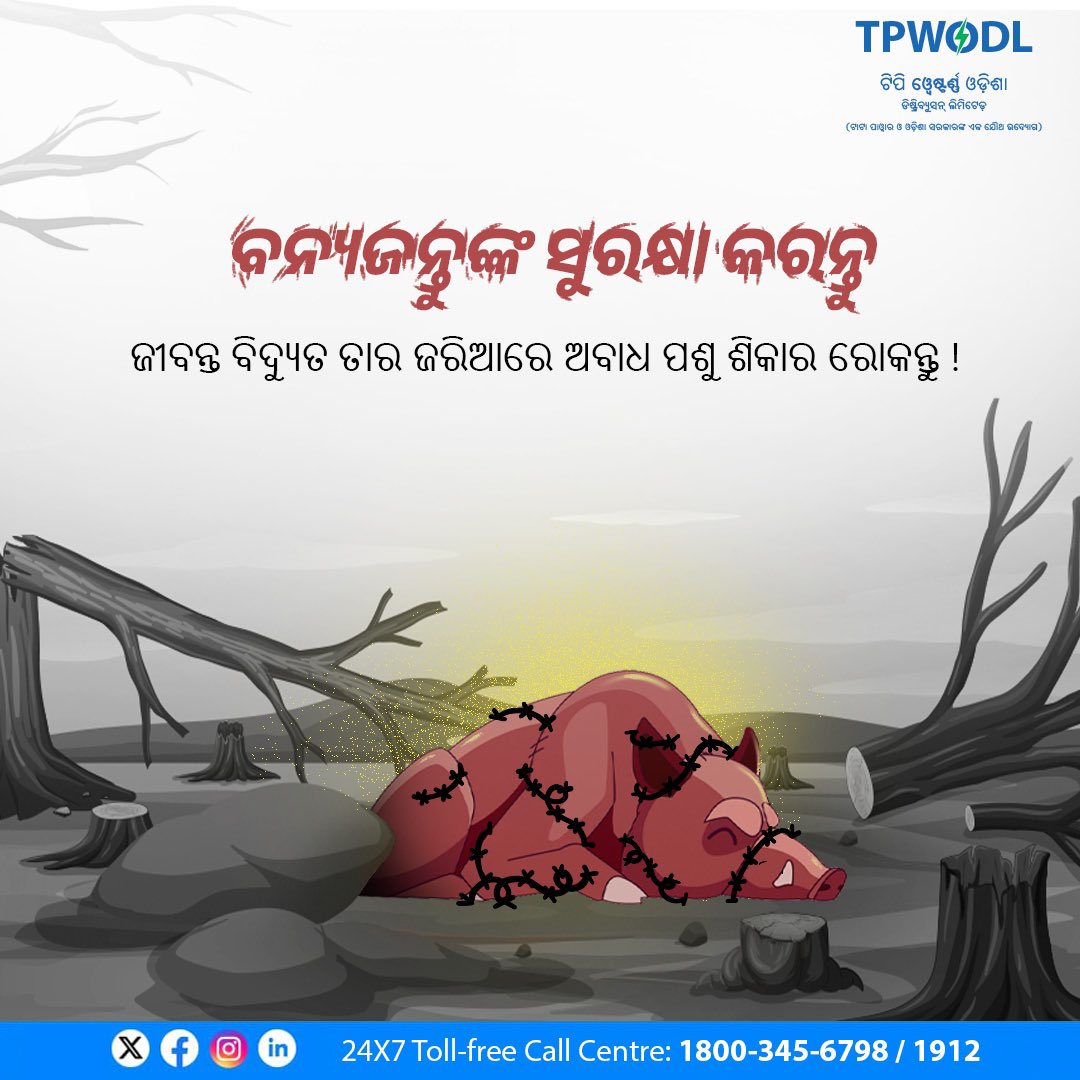 TPWesternOdisha's tweet photo. ବୀଜ ବିକ୍ଷେପ କାର୍ଯ୍ୟରେ ବାରହାମାନେ ଗୁରୁତ୍ୱପୂର୍ଣ୍ଣ ଭୂମିକା ଗ୍ରହଣ କରନ୍ତି। ଆସନ୍ତୁ ଆଗାମୀ ନୂଆ ବର୍ଷରେ ଏହି ବନ୍ୟଜନ୍ତୁଙ୍କ ସୁରକ୍ଷା ପାଇଁ ସଂକଳ୍ପବଦ୍ଧ ହେବା, ଜୀବନ୍ତ ବିଦ୍ୟୁତ୍ ତାର ଲଗାଇ ବନ୍ୟଜନ୍ତୁ ଶିକାରକୁ ବିରୋଧ କରିବା।
#StopLiveWirePoaching #WildlifeConservation https://t.co/LMpk7IWJ0M
