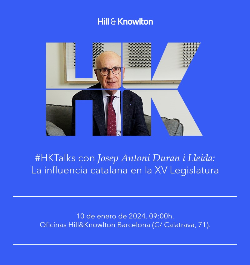 Esta mañana hemos celebrado una nueva edición de #HKTalks en BCN con Josep A. Duran i Lleida, miembro de nuestro Consejo Asesor, en la que ha compartido su visión acerca de la influencia de los grupos catalanes en la XV Legislatura y las claves políticas de los próximos meses