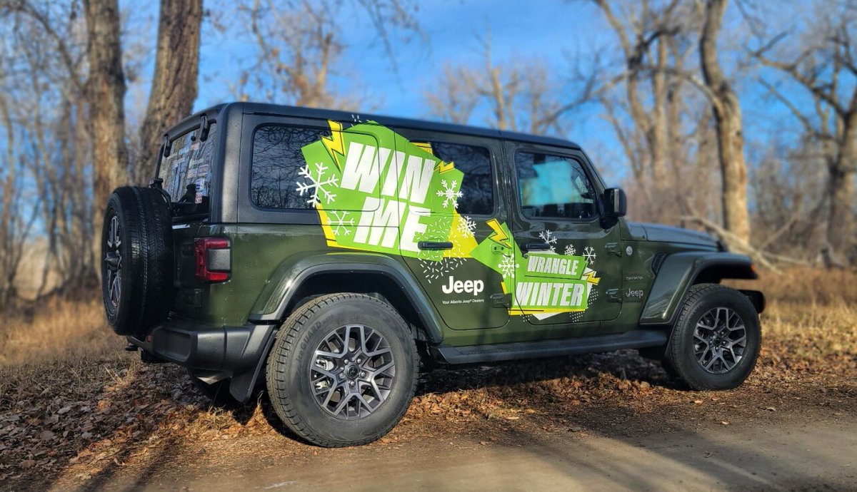 suncountry997's tweet photo. More winter is on the way, no problem after you take home The Jeep Wrangler Sahara from your Alberta Jeep Dealers & 99.7 Sun Country. Stream us with the highriveronline APP & listen for the 7:40am Cue to Call tomorrow @ 7:40am #HighRiver and #scantowin with #JeepWrangleWinter https://t.co/UEvn5kBVqd