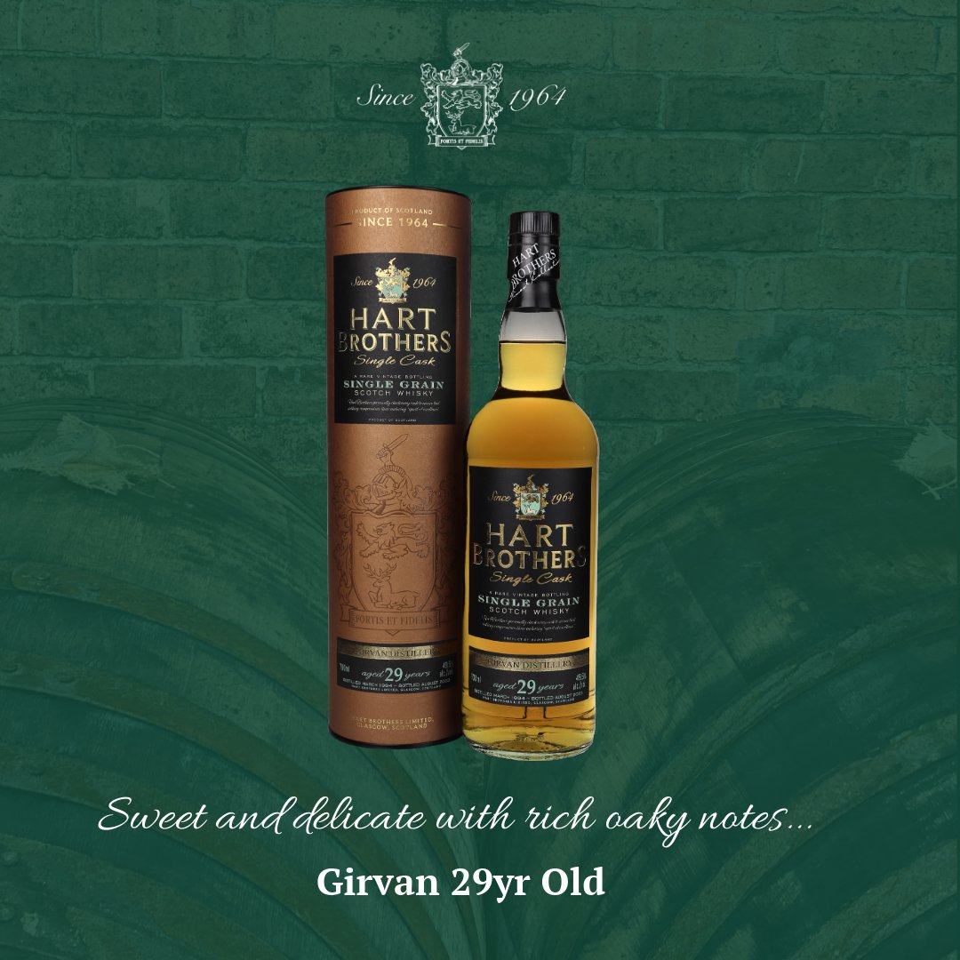 Our recently bottled Girvan 29 years old Single Grain.

Sweet and delicate with toffee apples, custard and mandarins cradled by rich oaky notes. Lots of vanilla and some orchard fruits stretching into a long and lingering finish.

#Spiritofexcellence #Girvandistillery #Scotch