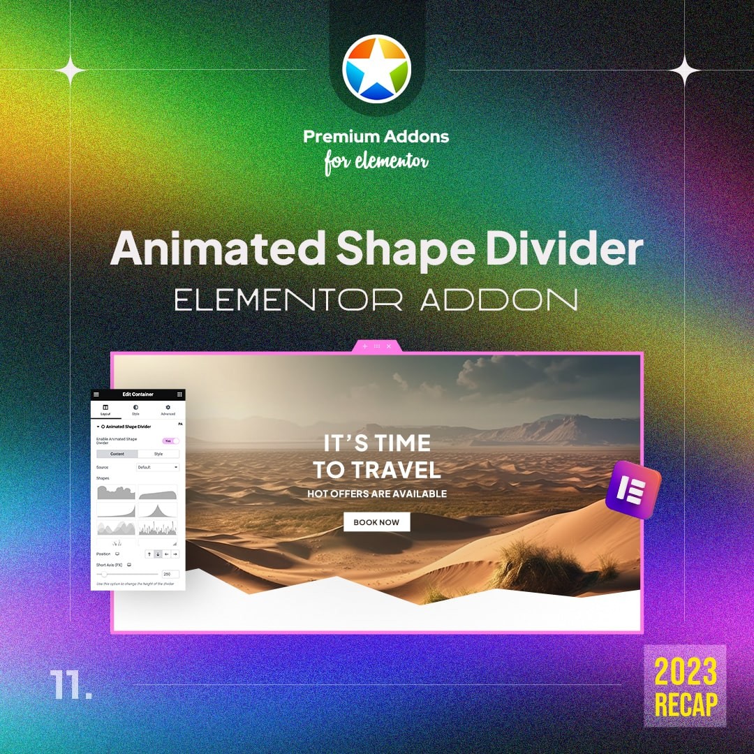 LeapWorx's tweet photo. 🎨 Bring Your Web Pages to Life! Learn how to create an Animated Shape Divider in Elementor for a dynamic, visually appealing website. 🌐✨ 
🔗 https://t.co/9G3L2VZPYJ
#WebDesignTips #Tutorial #Elementor #ShapeAnimation #CreativeWeb #HowTo https://t.co/3TzNuyxVfQ