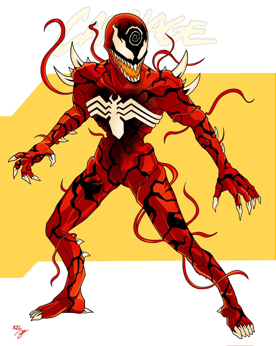 Something Absolute Carnage inspired for my 1st art in 2024, mix with Unlimited Carnage version

#carnage #absolutecarnage #symbiote #spiderman #art #illustration #drawing