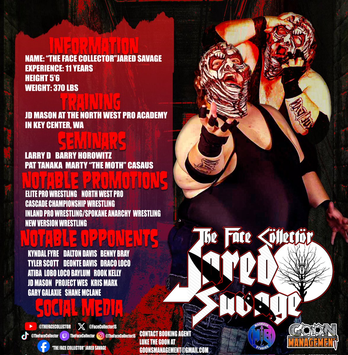 FaceCollectorJS's tweet photo. Contact via DM or through booking agent Luke The Goon!
#SupportIndieWrestling #MadBashStudios #MadBashWrestling #LongLiveEvil #GoonManagement https://t.co/FlEloHtyrl