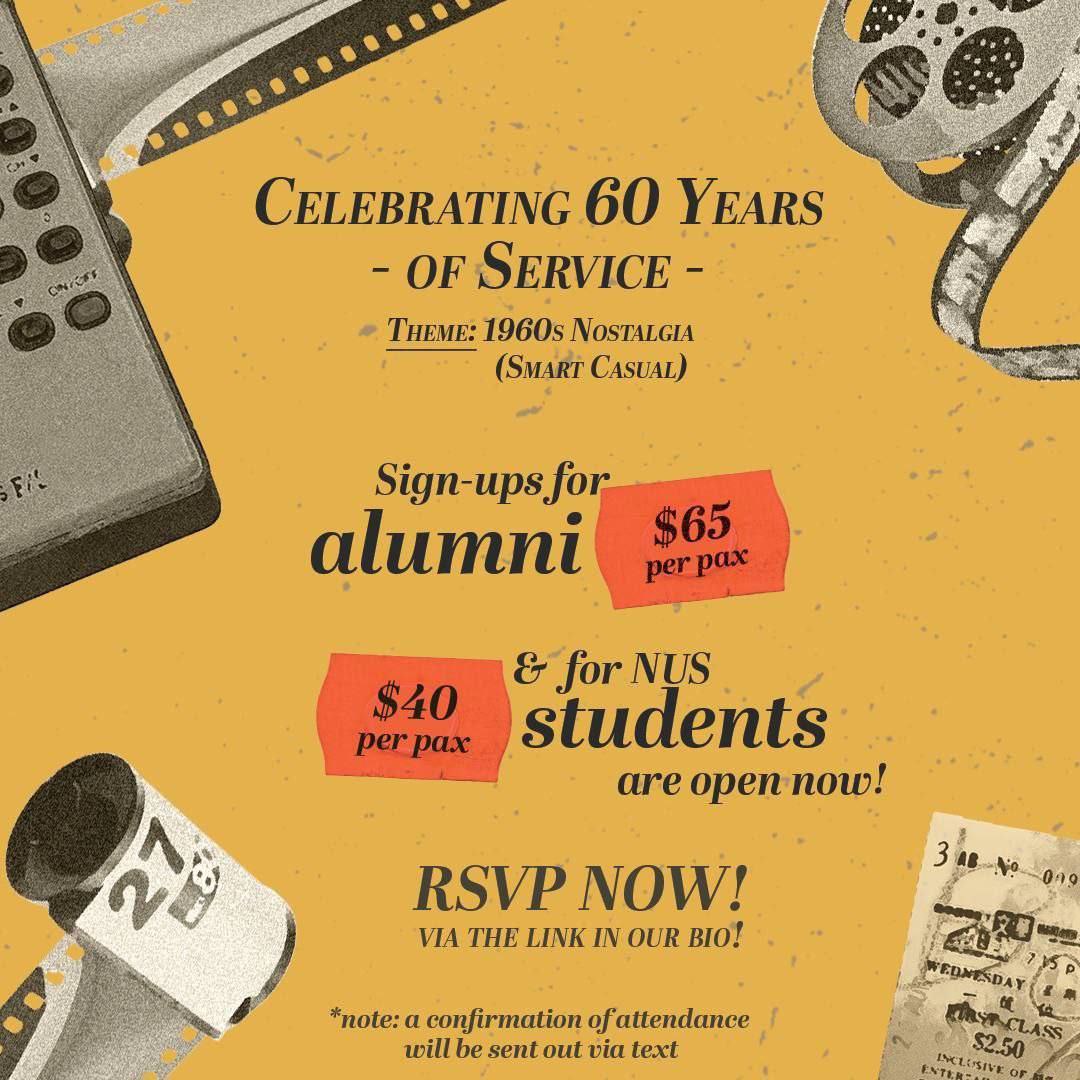 nusms's tweet photo. Assalamualaikum everyone! Join us as we celebrate 60 years of service, legacy and community at our NUSMS 60th Anniversary Gala! 

Get ready for an evening filled with nostalgia and reminiscing as we transport you back to the vibrant 1960s!

Sign-up now: https://t.co/mYtrYLb7Xr https://t.co/ffbK9mtCPc